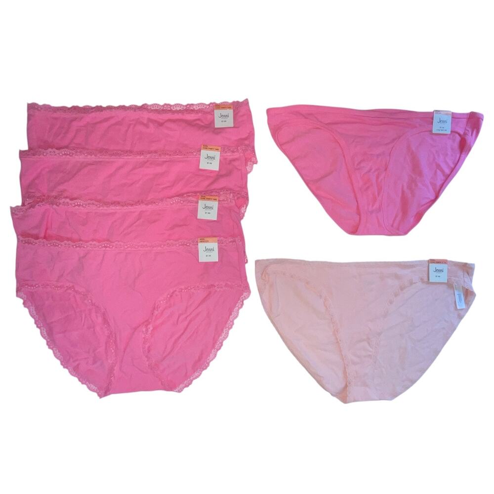 Jenni Women’s Panties 6 styles in Pink and peach Size XXXL